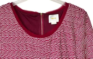 Anthropologie Maeve Dora Large Shirt Dress Red Textured Lined thumbnail 10
