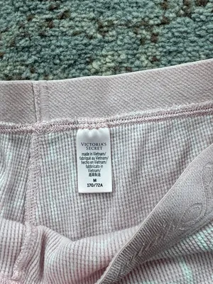 Victoria’s Secret Logo Waffle Knit Thermal Long Sleeve & Short Set Pink Medium thumbnail 9