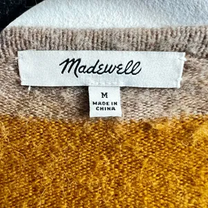 Madewell Kent Stripe Longline Open Cardigan Alpaca Wool Blend‎ Multicolor Medium thumbnail 3
