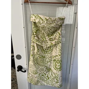 Ck Bradley Floral Green And Pink Dress‎ Travel Party Strapless Belted Size 4 New thumbnail 9