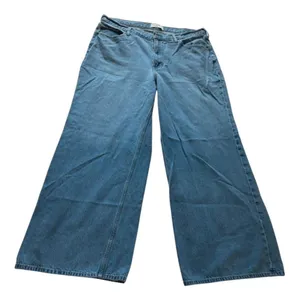 Abercrombie & Fitch High Rise Wide Leg Jeans Medium Wash Size 16 Regular thumbnail 2