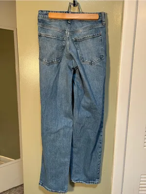 Old‎ Navy Women's Size 0 O.G. Loose Straight Jeans Light Wash Distressed Stretch thumbnail 7