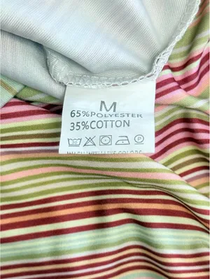 Y2K Striped Camisole Top Polka Dot Trim Boho Cami Multi Color Pastel Size Medium thumbnail 4