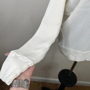 Free People Santa Clara Waffle Knit Thermal‎ Long Sleeve Top in Alabaster White thumbnail 5