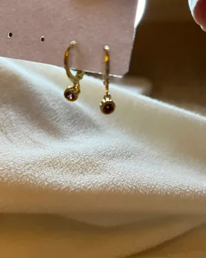 Cute mini hoop hang earrings Multiple thumbnail 3