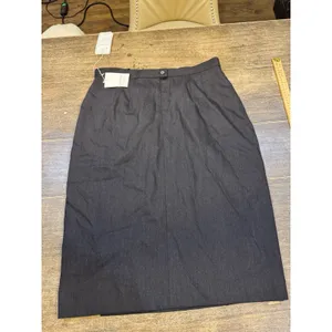 Vintage Dead‎ stock Carlisle Wool Gray Pencil Midi Skirt Size 16 Faux Wrap thumbnail 3