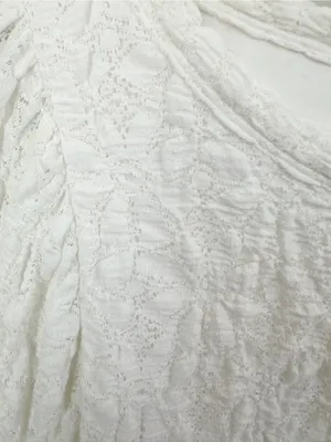 Free People Jasmine Tea Time Cream Textured Puff-Sleeve Knit Top Keyhole Back thumbnail 8
