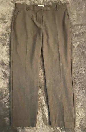 H&M Black Pinstripe Dress Pants thumbnail 1