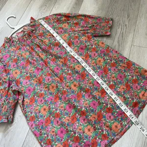 J.Crew Liberty Top cotton floral smocked puff sleeve womens Red (xsmall) preppy thumbnail 6