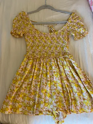 Urban Outfitters Yellow Floral Romper thumbnail 2
