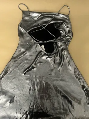 Zara Metallic Silver Slip Dress thumbnail 4