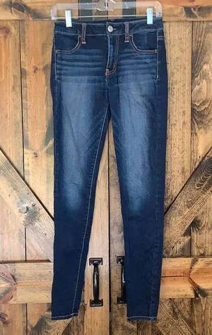American eagle dark wash high rise jeans! thumbnail 1