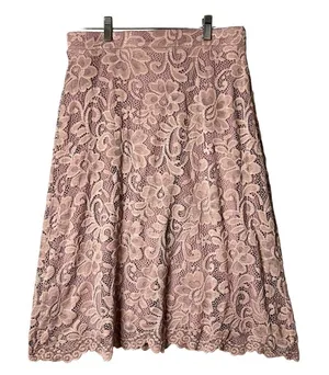 Olivia Blu Skirt‎ Womens M Rose Pink Lace Midi Skirt Romantic Vintage Girly thumbnail 1