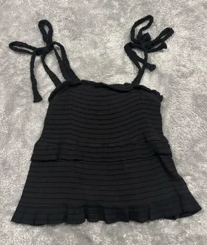 Altar'd State Black Ruffle Top thumbnail 1