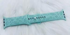 New Cyan Floral Design Apple Watch Bands 42mm 44mm 45mm 49mm thumbnail 6