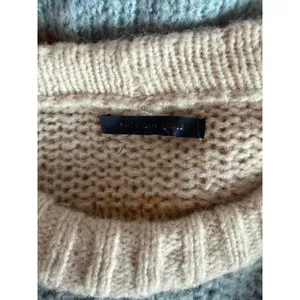 American Eagle Tan, White and Blue Striped Sweater thumbnail 5