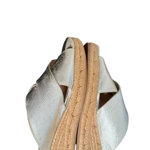 Jack Rogers Metallic Gold Slip on Espadrille Sandals Womens 10 Slides Leather thumbnail 8