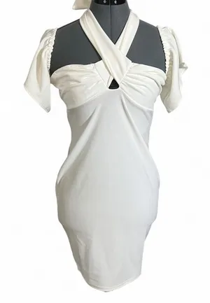 Nasty Gal Tie Front Bandeau Mini Dress Women’s Size 8 Party Special Occasion thumbnail 1