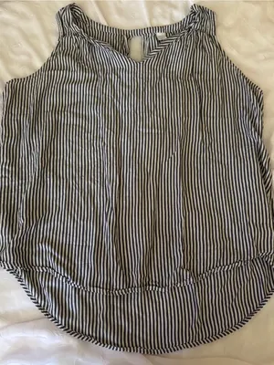Coastal grandma flowy nautical stripe tank / Old Navy Black XL thumbnail 3