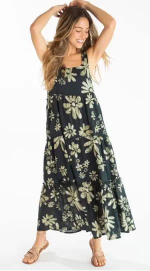 Natural Life Adele 100% Cotton Floral Maxi Dress Size Large thumbnail 1