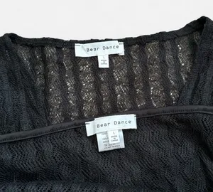 Bear Dance Black Sheer Knit Cover Up Two-Piece Set thumbnail 6