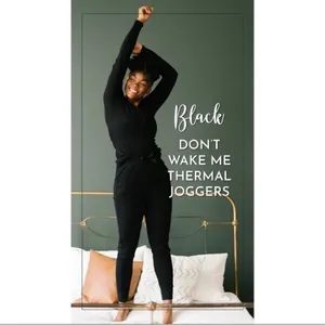 ZYIA‎ Don’t Wake Me joggers black waffle Knit size XS thumbnail 2