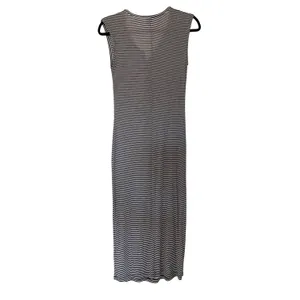 Old Navy Womens Sm Black White Striped Ribbed Henley Sleeveless Midi Dress thumbnail 3