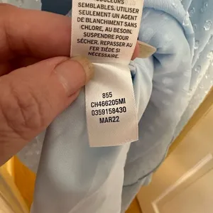 CHELSEA 28 Light Blue Ruffle Neck Spaghetti Strap MIDI Dress size Medium EUC thumbnail 5