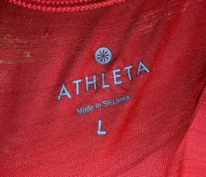 Athleta Red Striped Racerback Performance Tank Top Size L thumbnail 3