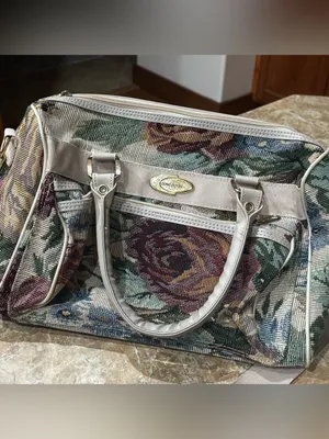Vintage Concourse Tapestry Travel Overnight Shoulder Bag Luggage Grannycore thumbnail 2