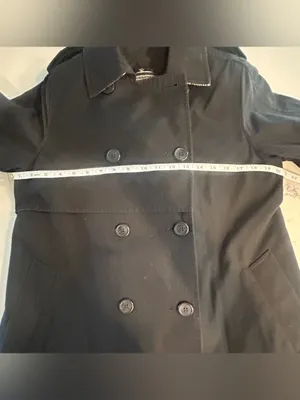 Vintage London Fog Double Breasted Trench Coat Black Womens 8P thumbnail 4