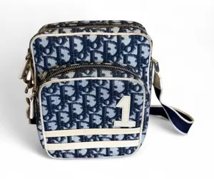 Christian Dior Trotter Monogram Messenger Bag Blue Adiorable Crossbody Vintage thumbnail 1