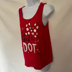 Disney Parks Polka Dot Minnie Mouse Womens Tank Top Sz S Bow Vacation Graphic thumbnail 7