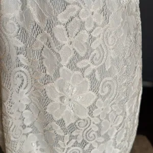 White Floral Lace Mermaid BodyCon Party Dress Sheer RuffleHem Size USXL (tag3XL) thumbnail 13