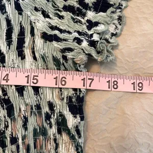Mystree Womens Animal Print Smocked Slit Summer Maxi Dress Black Green Large‎ thumbnail 7