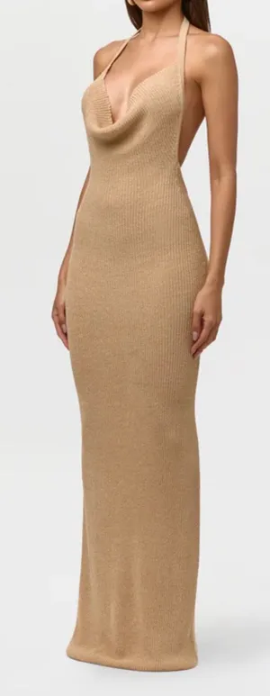 Naked Wardrobe Dress Maxi Beige thumbnail 1