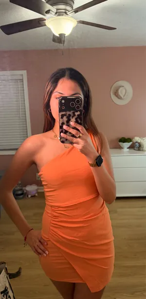 Blue Blush Orange Dress Mini thumbnail 3