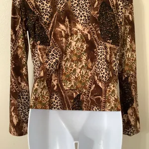 Vintage Y2K 2000s Animal Print Patchwork Artsy Festival‎ Fairy Boho Blouse M thumbnail 6