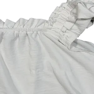 Ruffle Strap Tank Top Womens Large White Sleeveless Square Neck Flowy Blouse thumbnail 7