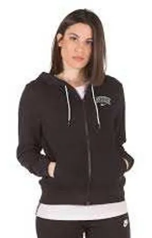 Nike Sportswear Womens Full-Zip Varsity Hoodie Black XL fleece sweatshirt thumbnail 1