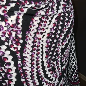 White House Black Market Purple & Black 3/4 Sleeve Drape Neck Stretchy Tunic M thumbnail 7