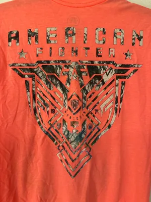 American Fighter Coral Pink Women’s Short Sleeve Graphic Tee Size XS thumbnail 5