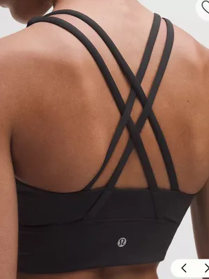 Lululemon Black Energy Longline Medium Support Sports Bra thumbnail 2