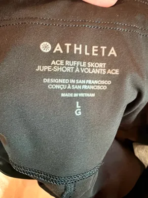 Athleta Ace Ruffle Skort Black Size Large Tennis Golf Pickleball thumbnail 3