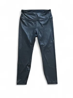 CRZ Yoga Black Faux Leather Leggings 25” Inseam High-Waist Performance Size XL thumbnail 2