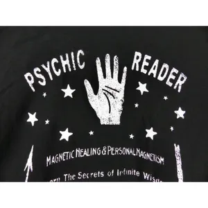 Hot Topic Shirt Women M Black Psychic Reader Tie Front Button Goth Witch Moon thumbnail 10