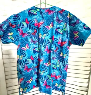 Butterfly Scrub Top, Small Blue thumbnail 3