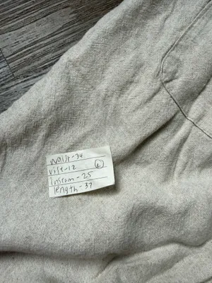 Old Navy Relaxed Linen Beach Pants Lounge Pants High Rise Straight Leg Beige Tan thumbnail 12