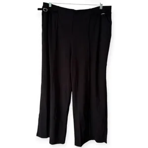 NWT OGL 4 Way Stretch Drapey High Rise Wide Leg Ankle Pants Black Size 2XL thumbnail 3