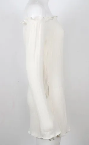 𝅺WHITE long sleeve off shoulder casual dress thumbnail 3